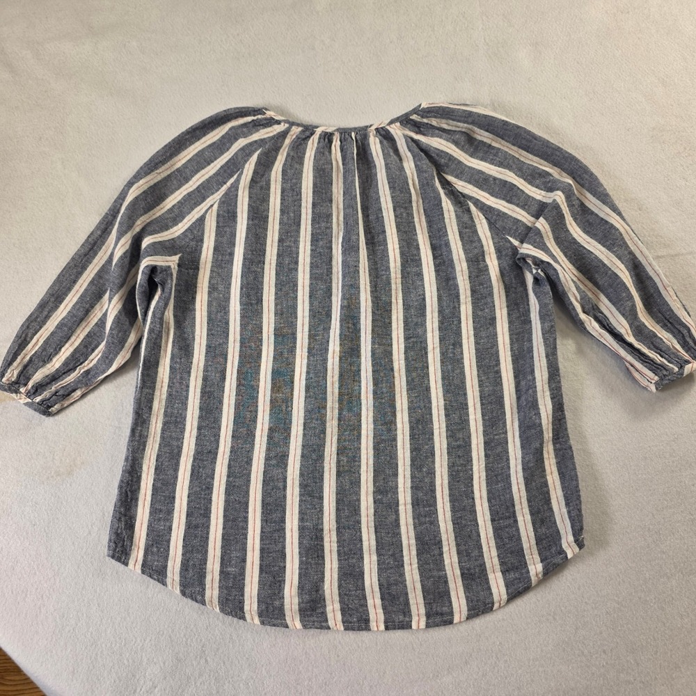 Elegant Striped Navy blouse with red and white stripes - Picture 2 of 9